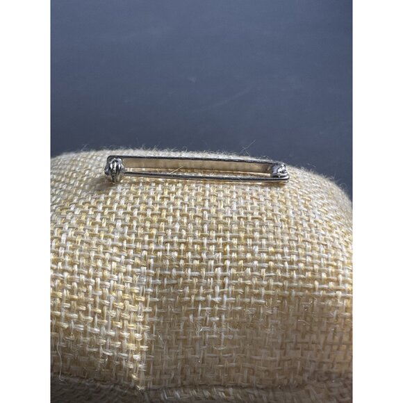 Vintage Silver Tone Rhinestone Brooch Pin With Safety Clasp - Picture 2 of 3